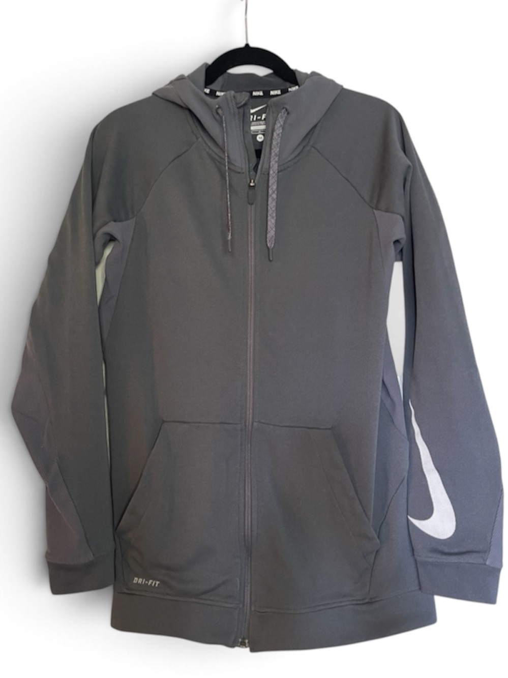 Nike Men’s Dri-Fit Gray Full Zip Training Hoodie Size Medium